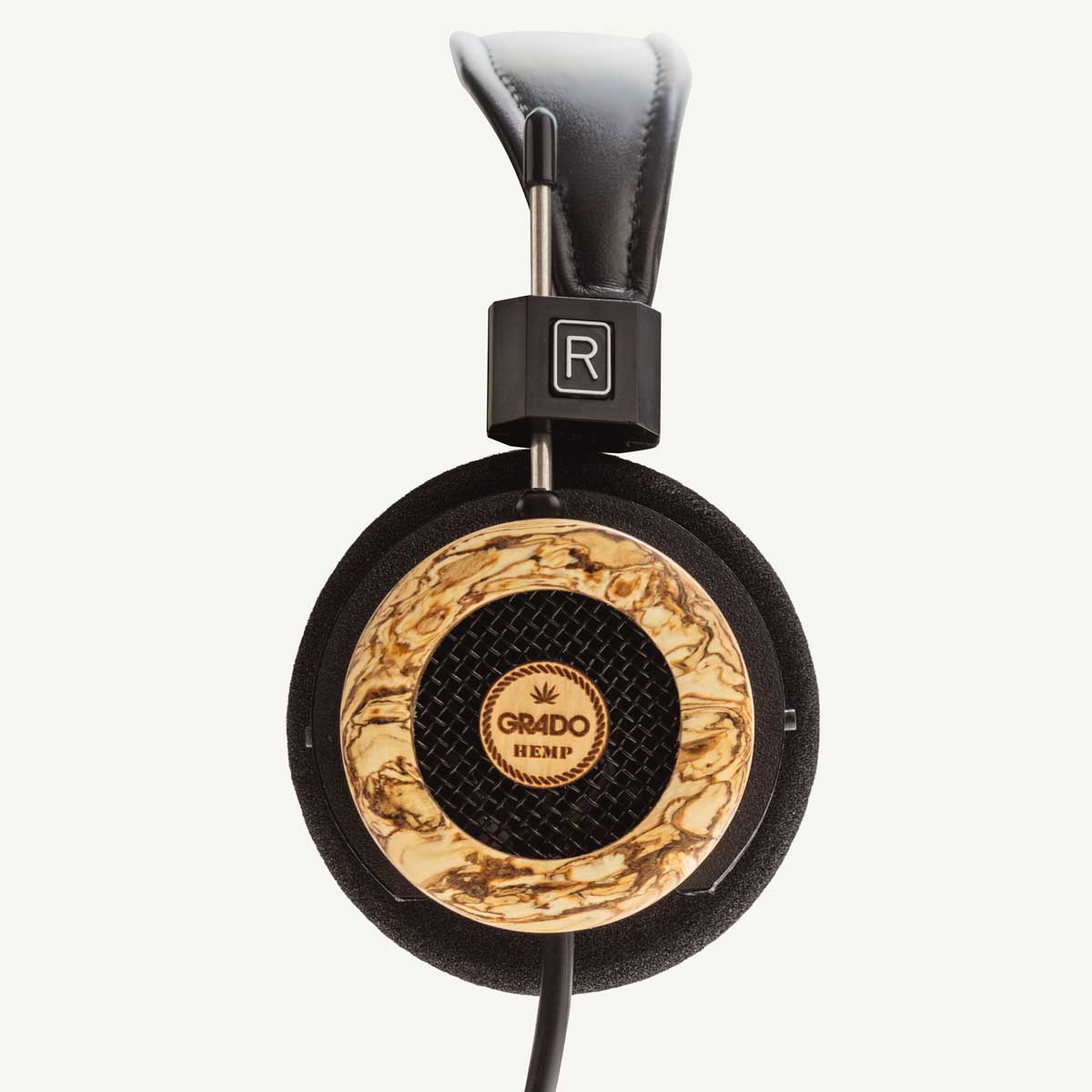 Side view photo of the Hemp Headphones on a transparent background
